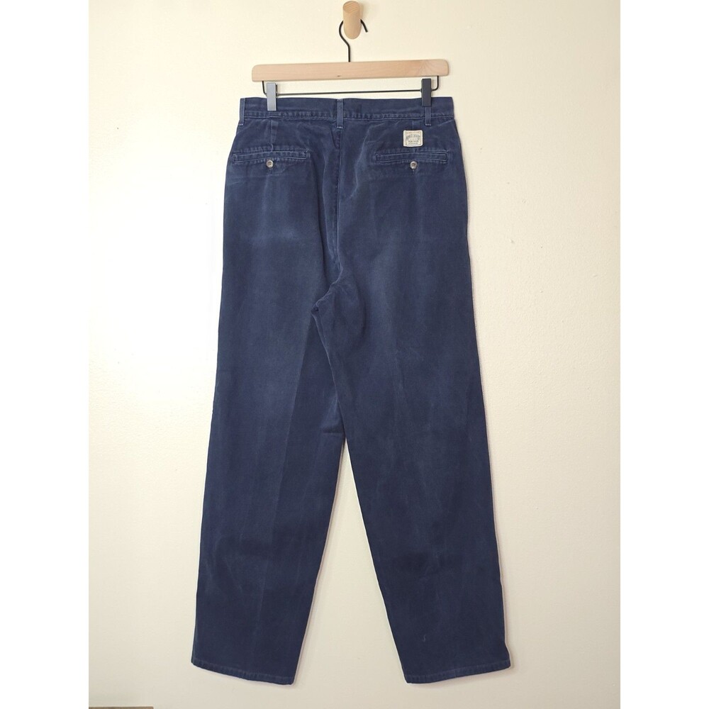 Vintage Polo Ralph Lauren Polo Chino Pants Mens 32x31 Navy Pleated USA Made